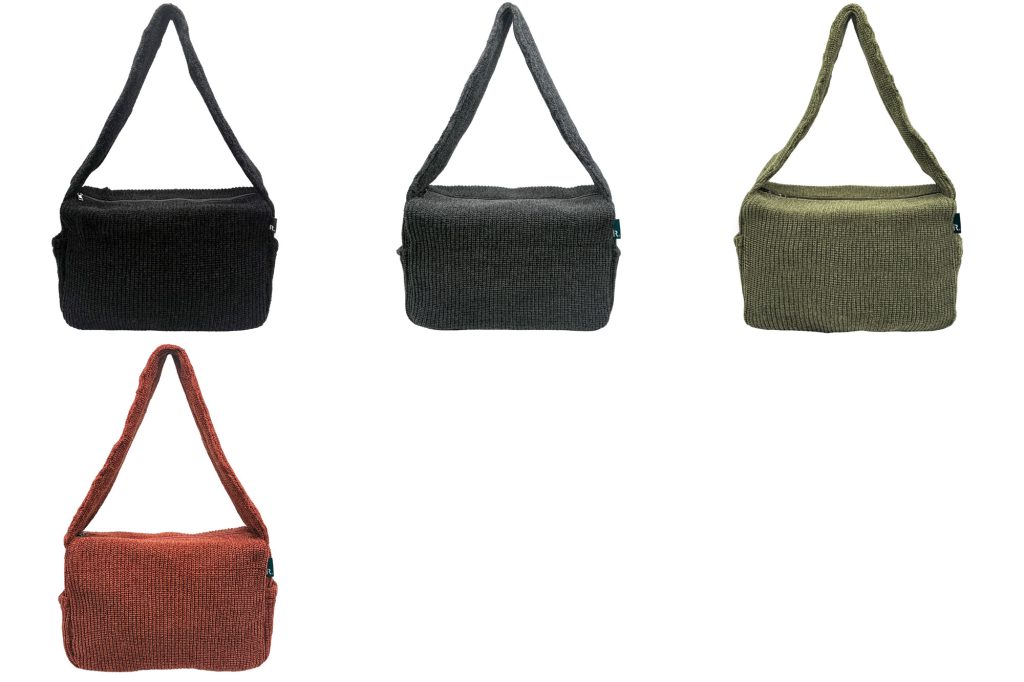 ROOTOTE 3712 SC.グランデ.ラフニット-Aのニットバッグ。ブラック、グレー、カーキ、オレンジ